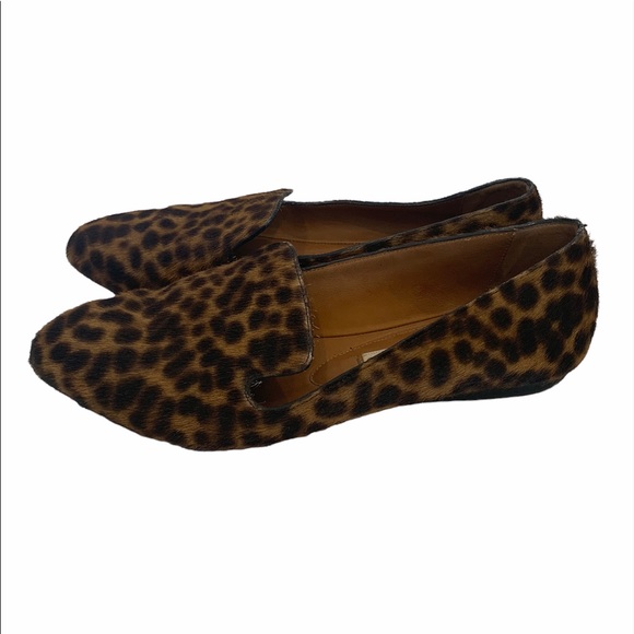 VERONICA BEARD Griffin Calf Hair Leather Leopard Cheetah Loafers Made Italy 37 - Picture 4 of 9